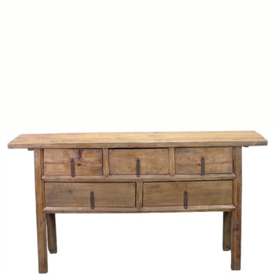 Antique Chinese Console Table with Five Drawers