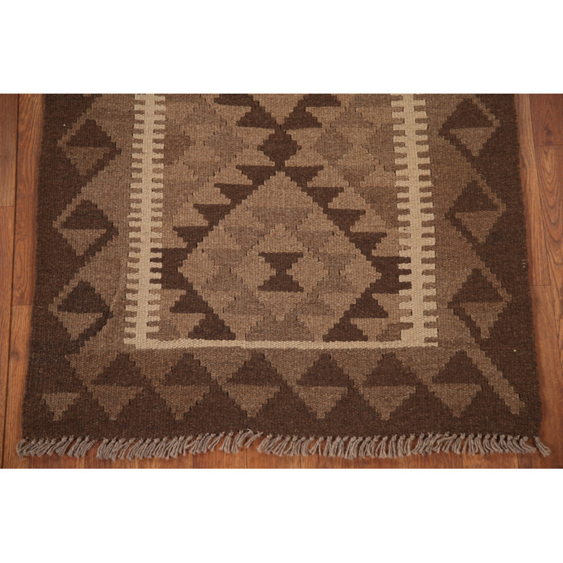 Tapis réversible en laine Kilim 3 x 4