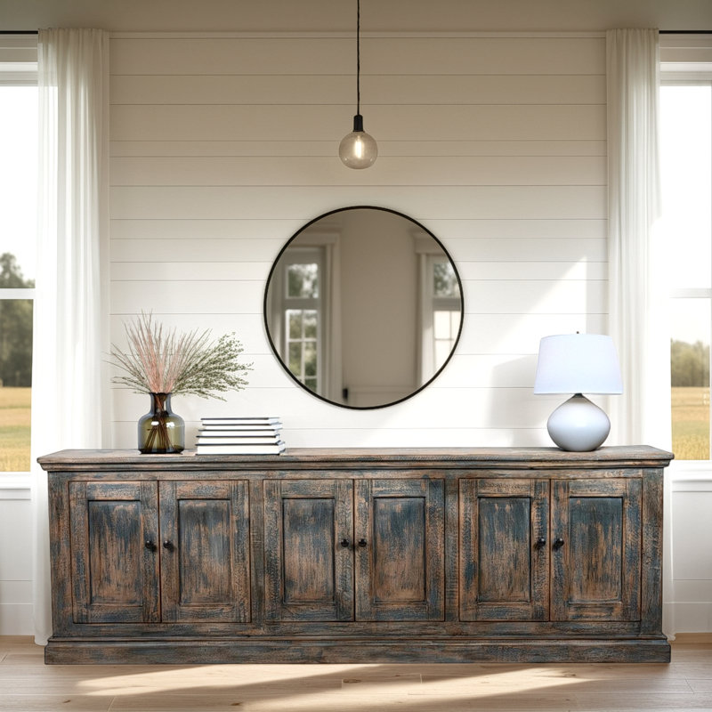 Armoire haute 6 portes 35 po Jexiel, bleu antique