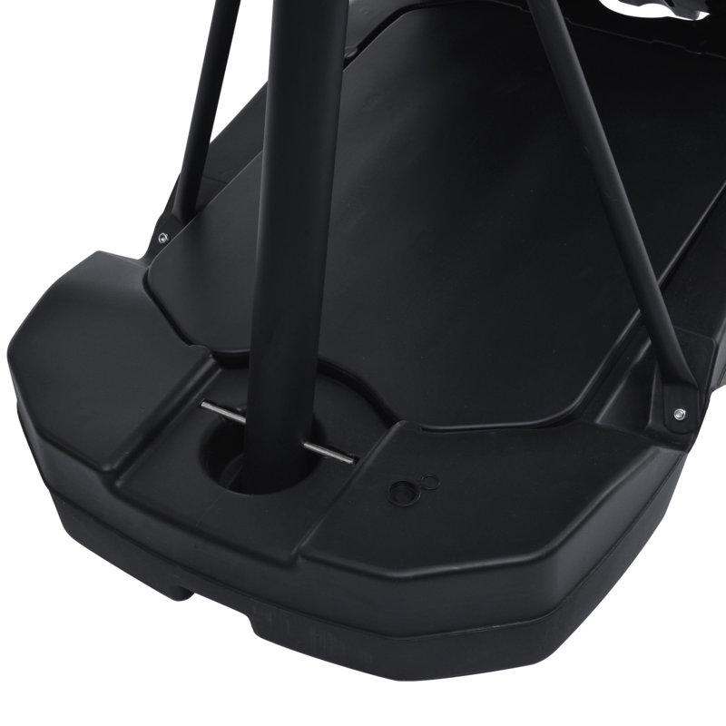 Adjustable Black Portable Basketball Hoop System with LED Lights