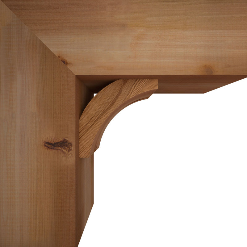Thorton Block Bracket with Offset Brace, 18 x 18, 7 1/2"W Western Red Cedar (Smooth)