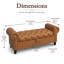 Banc de rangement en similicuir 51 po avec accoudoirs roulés-7769086-7769087