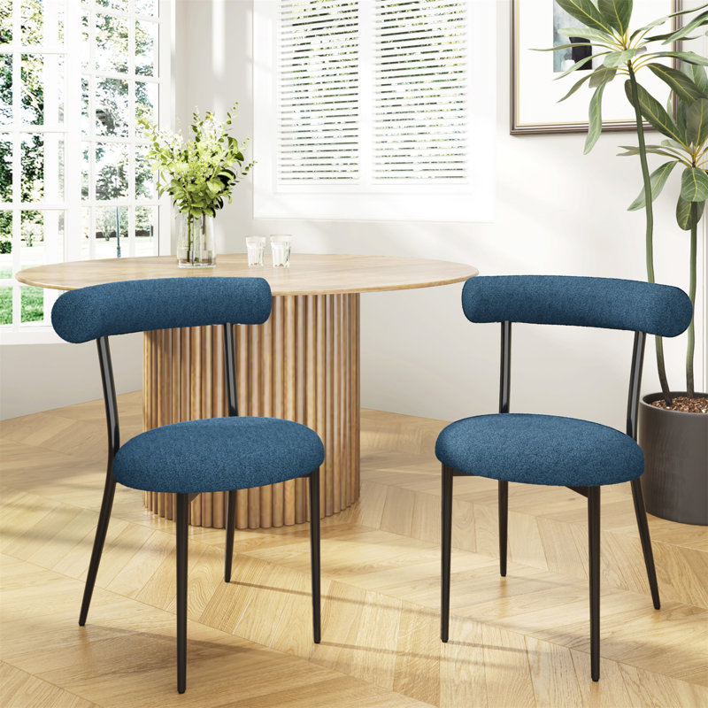 Chaise rembourrée en tissu Reece Reece, Bleu