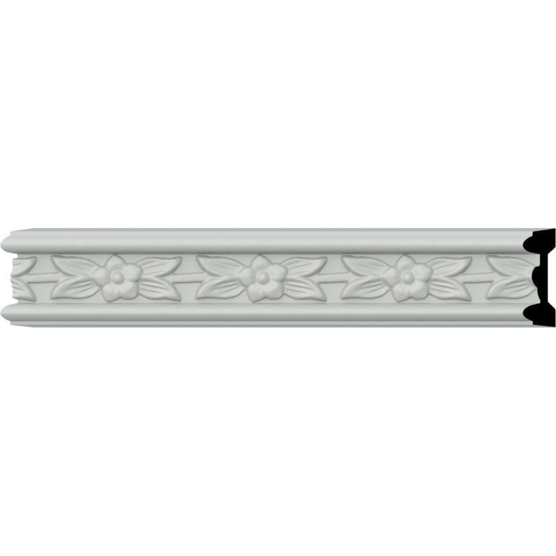 Flower 1.88'' H x 95.75'' W x 0.62'' D Urethane Chair Rail