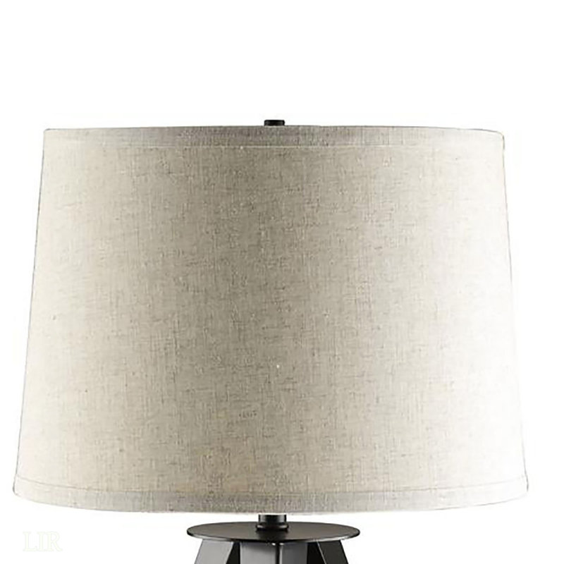 Lampe trépied grise et noire, lampe de table