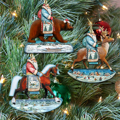 5'' Handmade Wood Holiday Shaped Ornament