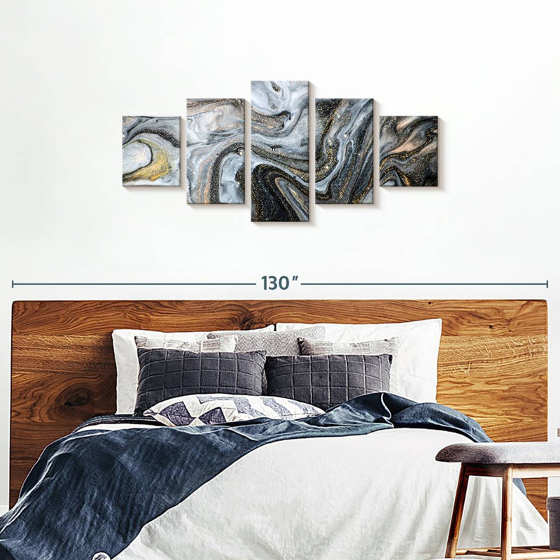 " Abstract Flow " 5 - Pieces, 74" H x 34" W x 1.25" D