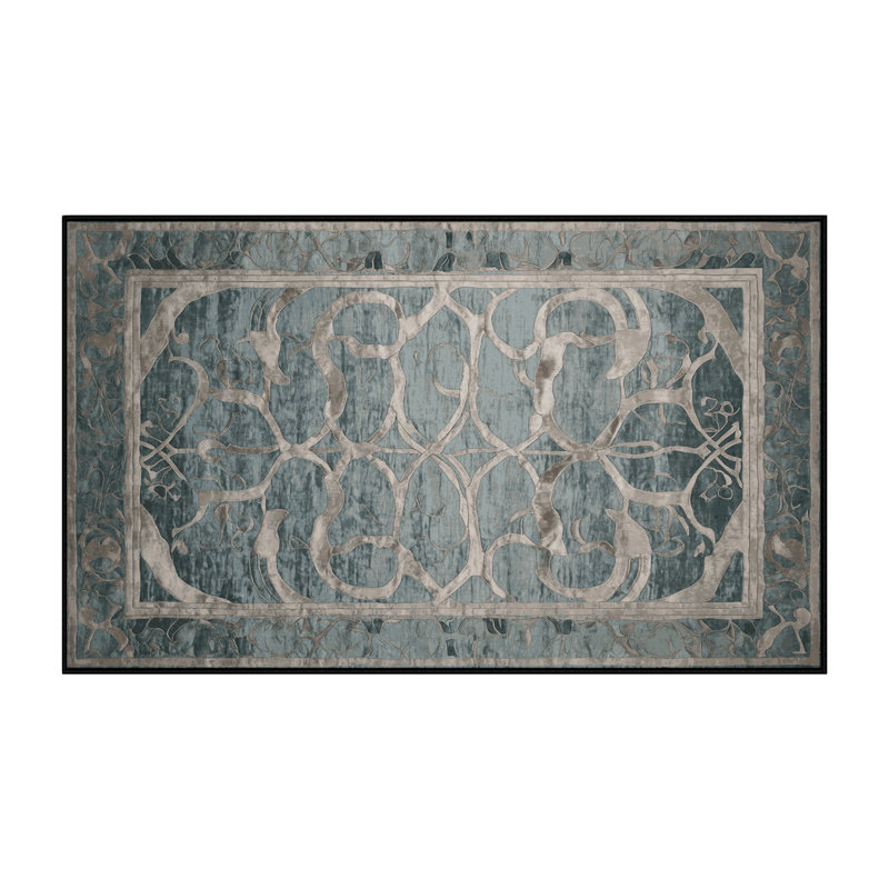 Tapis gris lavable à la machine, Rectangle 7 pi x 9 pi