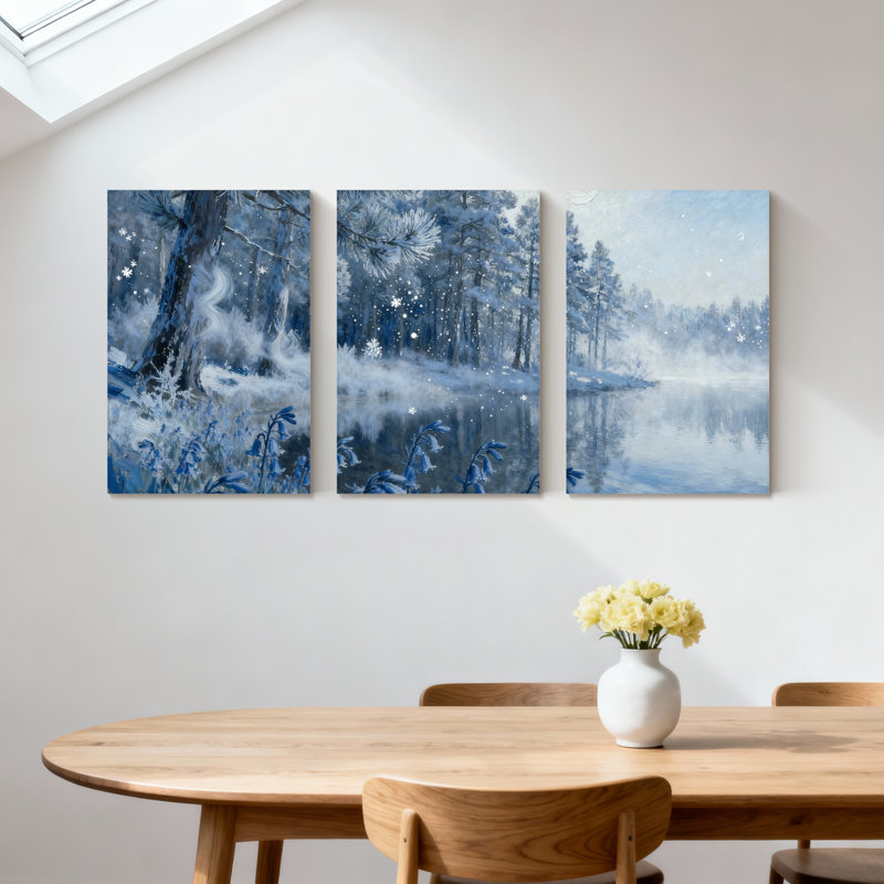 Forêt d'hiver, forêt d'hiver, H 30 po x l 60 po