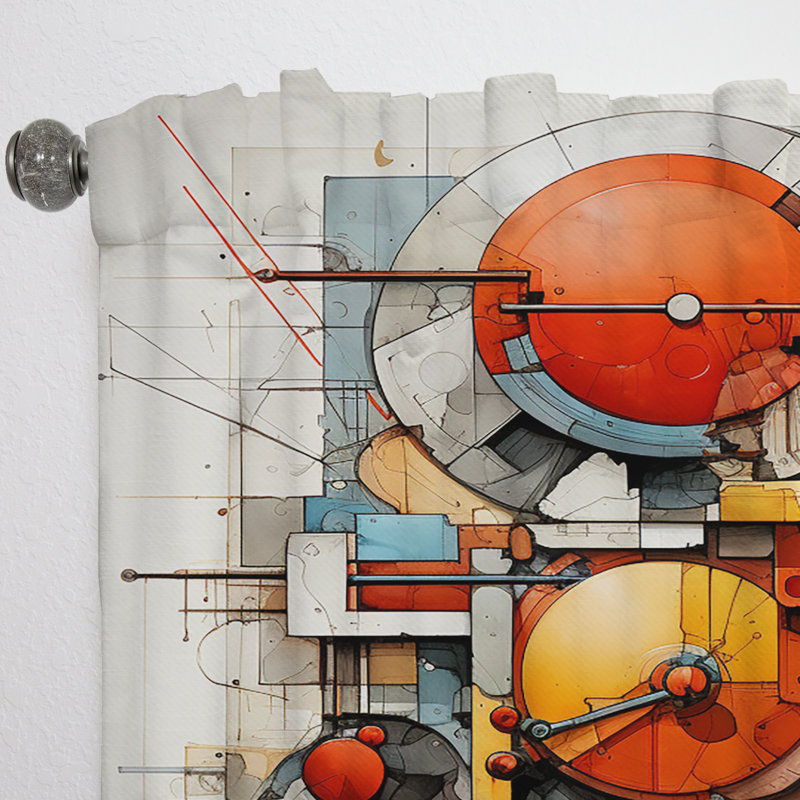 Constructivism Dynamic Assemblage Geometric III - Rideau obscurcissant Constructivism - 1 panneau, L 52 po x L 95 po