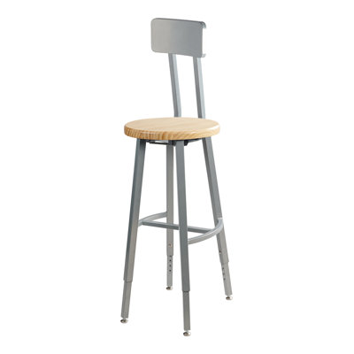 Titan Stools Backed Adjustable Height Ergonomic Industrial Stool with Footrest