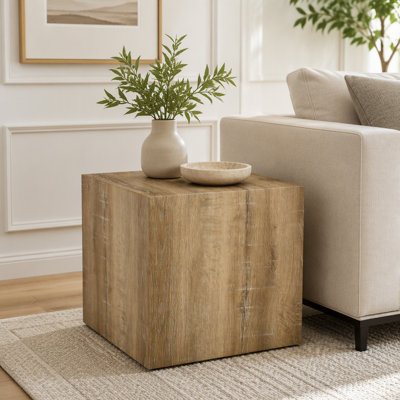 ModernMDF+Sticker Material Cube Stylish Texture Design End Table