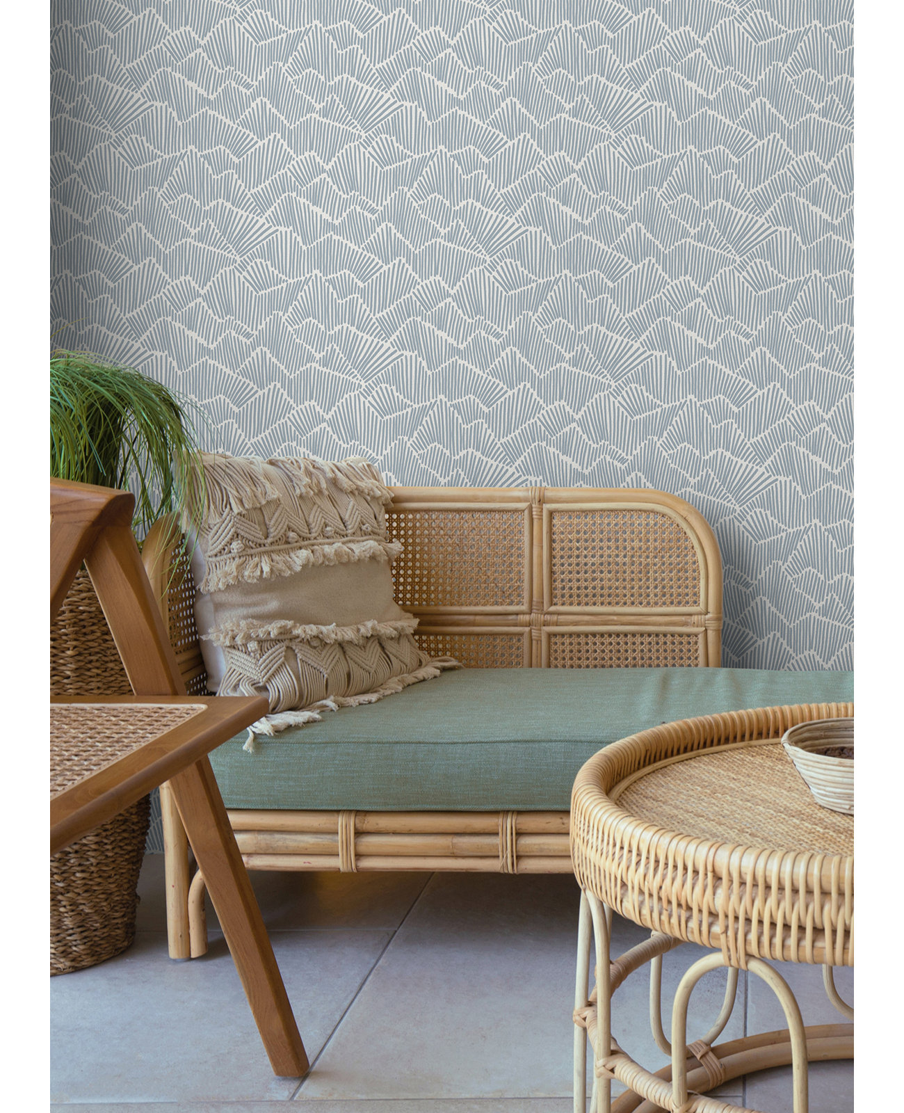 Adames Modern Peel & Stick Geometric Wallpaper, Perwinkle
