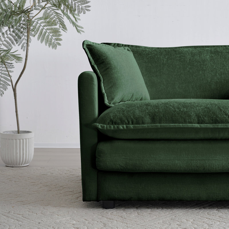 Canapé Comfort U, Chenille verte