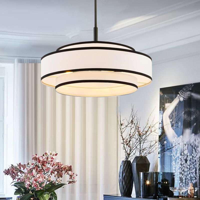 Lustre tambour 5 lumières Aasim, Noir, noir, noir, noir