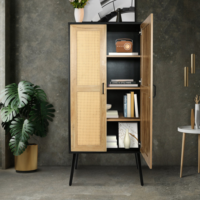 Armoire de rangement en bois avec tablette Farmhouse