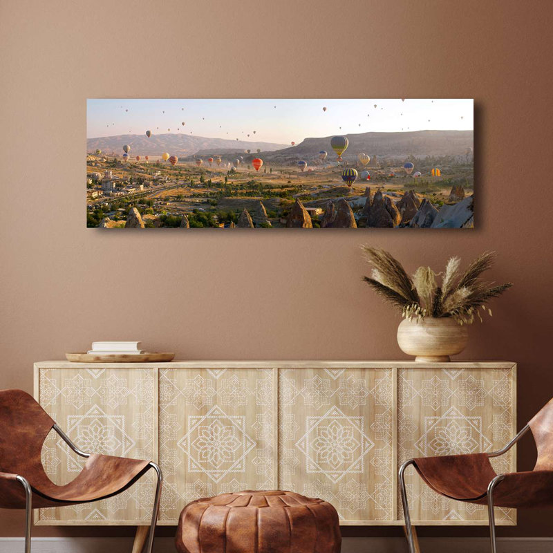 Air Balloons In Göreme, Cappadocia, Turkey by Pangea Images - Wrapped Canvas Print, 35cm H x 100cm W x 4cm D