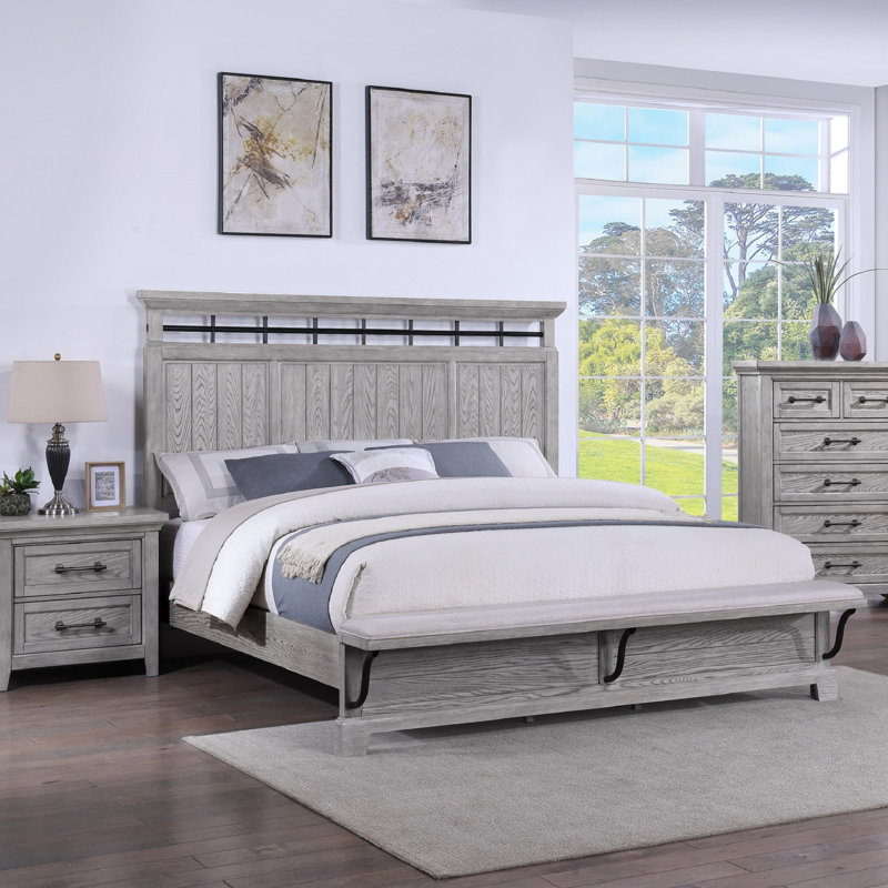 Meuble de chambre contemporain en bois gris clair
