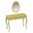 Luxury Makeup Vanity Desk with Oval Mirror, 3-Drawer Dressing Table-1307006370