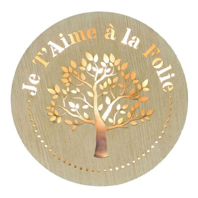 Plaque murale ronde avec arbre de vie