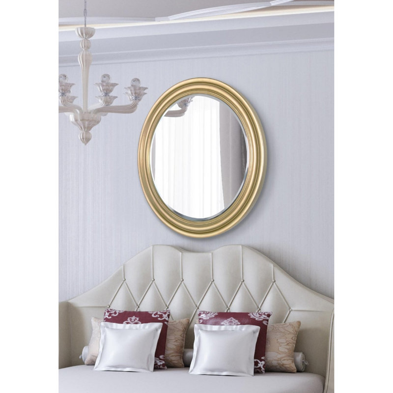 Conte Wood Flat Wall Mirror, Gold