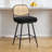 Upholstered Swivel Counter Stool With Rattan Backrest-1282506434-1282506435
