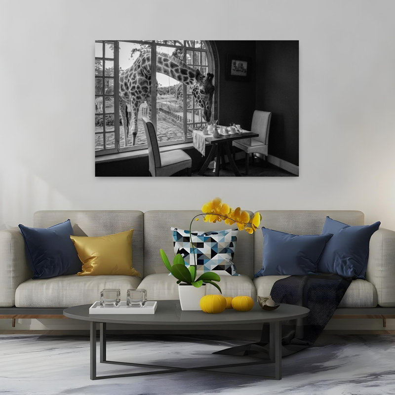 Art contemporain, architecture de girafe contemporaine, H 40 po x l 60 po