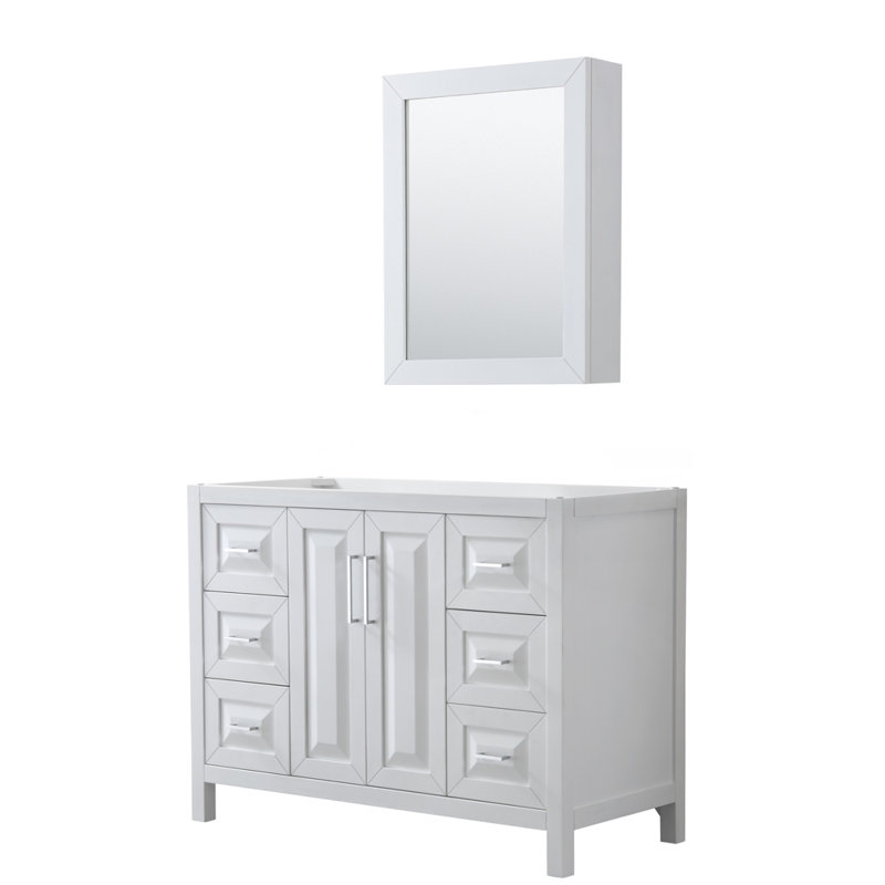 Daria 48'' W Vanity, White, Carrara Cultured Marble, Polished Chrome