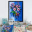Bouquet bleu de fleurs de marguerite - art mural traditionnel sur toile-1126735498-1126735497