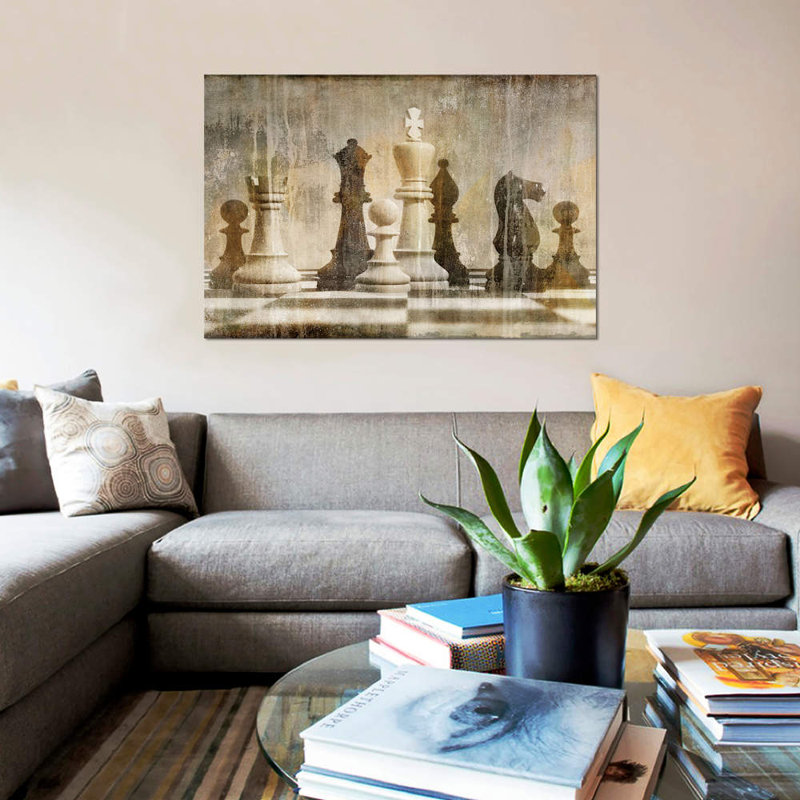 Chess 1 Piece Wrapped Canvas Wall Art, 66.04 cm H x 45.72 cm W x 1.91 cm D, Wrapped Canvas
