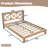 Full Size Solid Bamboo Platform Bed With X Design Headboard, Mid-Century Style, No Box Spring Needed, Sturdy Bamboo Bed Frame For Bedroom, Natural Finish-1692122576-1692122579