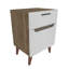 Table de chevet scandinave moderne, blanc et chêne, 17,7 po x 14,5 po x 24,8 po | 100% panneau de particules enduit de mélamine, épaisseur: 0,7 pouce | Conception élégante et fonctionnelle pour le rangement et la décoration de la chambre à coucher