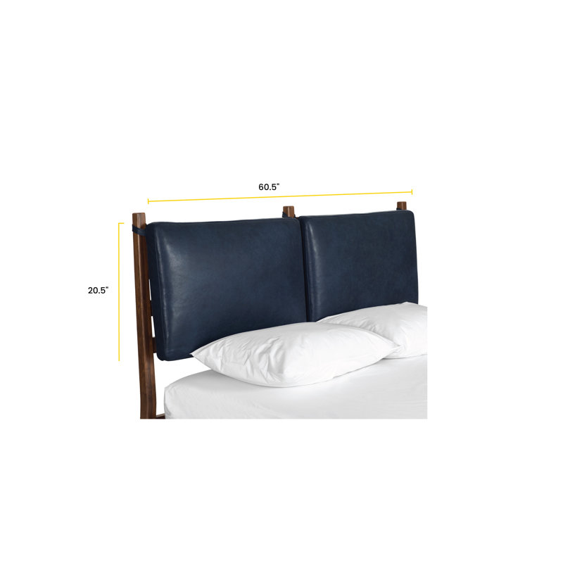 Truro Queen Bed Headboard Cushion Set, Blue