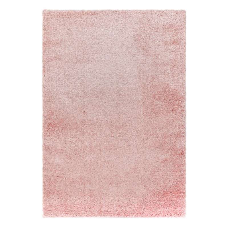 Natonia Shiny Shaggy Pink Area Rug, Rectangle 80 x 150cm