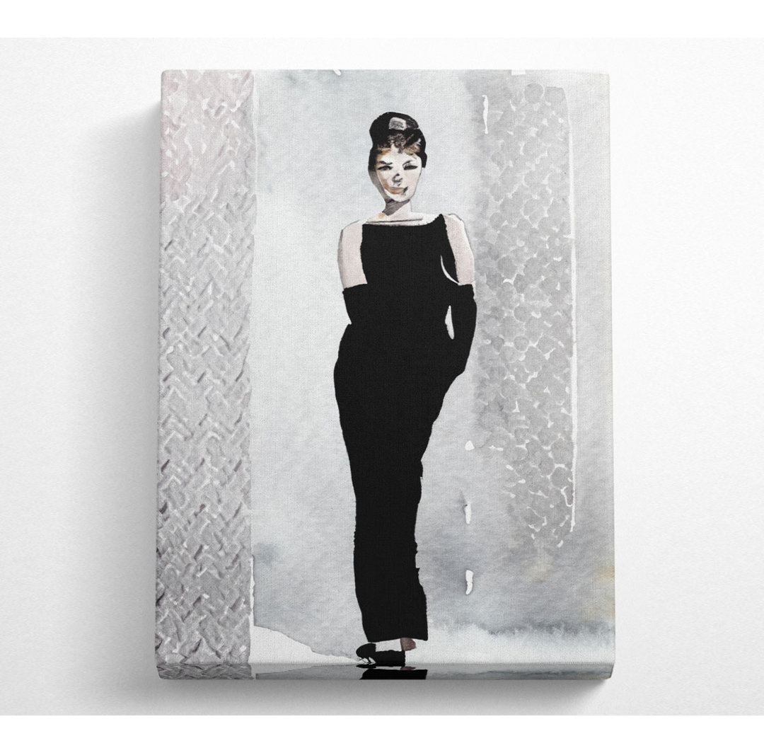 Audrey Hepburn Schwarzes Kleid - Kunstdrucke auf Leinwand