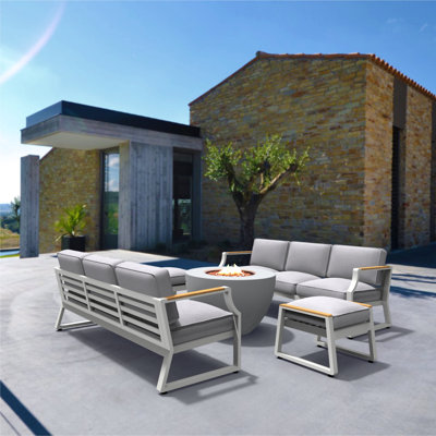 Alysan 8 - Person Patio Conversation Set with Cushions