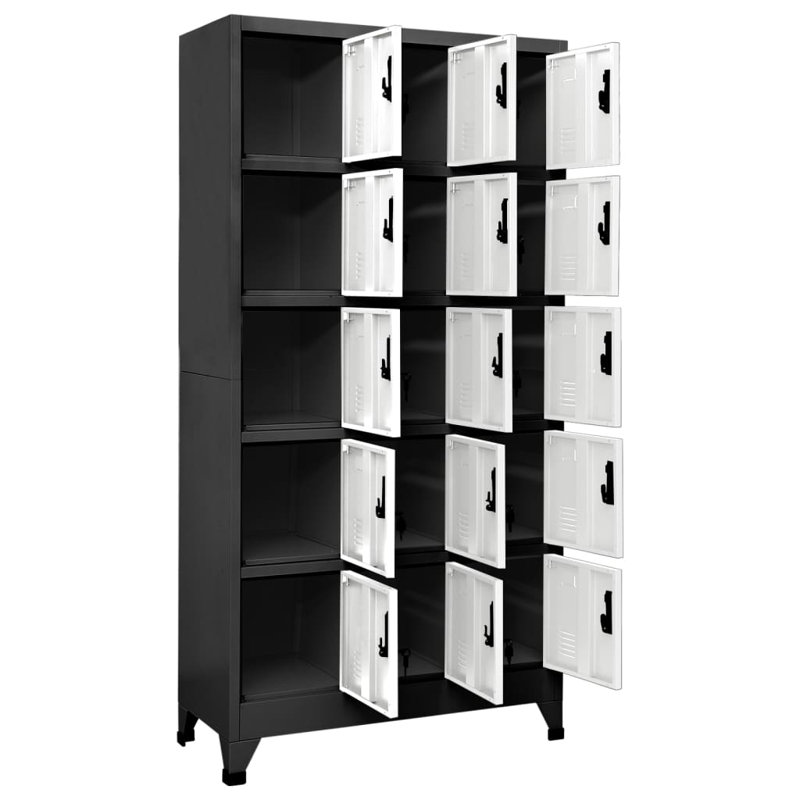 Wadlington Metal 1 - Tier 90cm Employee Locker, Anthracite/White