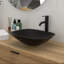 Lavabo de salle de bain vasque en verre trempé avec robinet et bonde escamotable