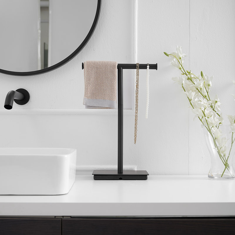 Porte-papier hygiénique sur pied, Noir mat