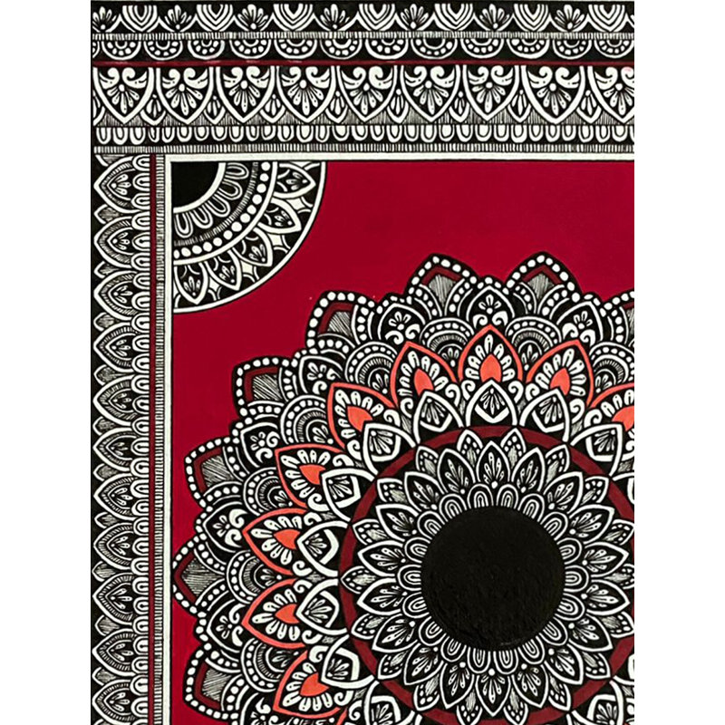 Cercles concentriques, peinture mandala | Fond acrylique et fineliners | Par Rashi Agrawal
