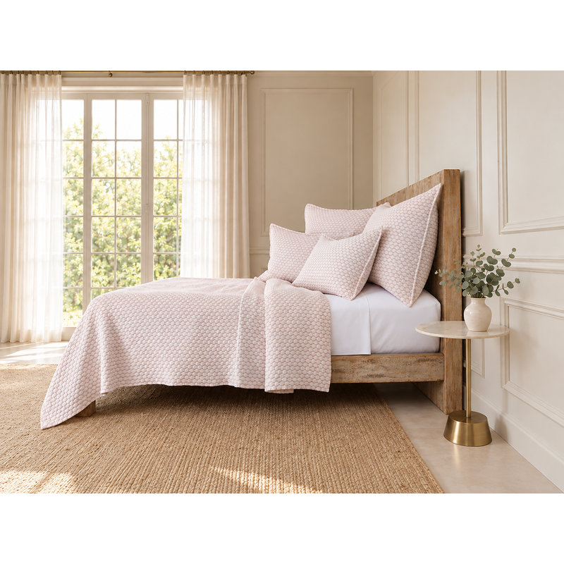 Couverture matelassée 100% coton Avalon, Simple/Simple TG, Rosé