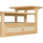 Table basse moderne, table basse avec 1 tablette de rangement, 2 plateaux de table et 1 tiroir en rotin pour le salon-2020737288-2020737289
