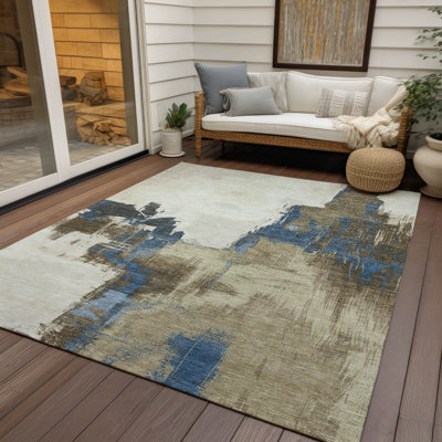 Tapis intérieur / extérieur brun Opalineh