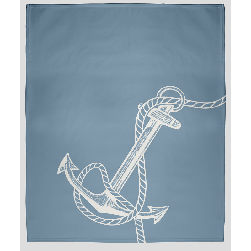 Nautical Nights Fleece Throw Blanket, 30" W x 40" L, Dusty Smoke