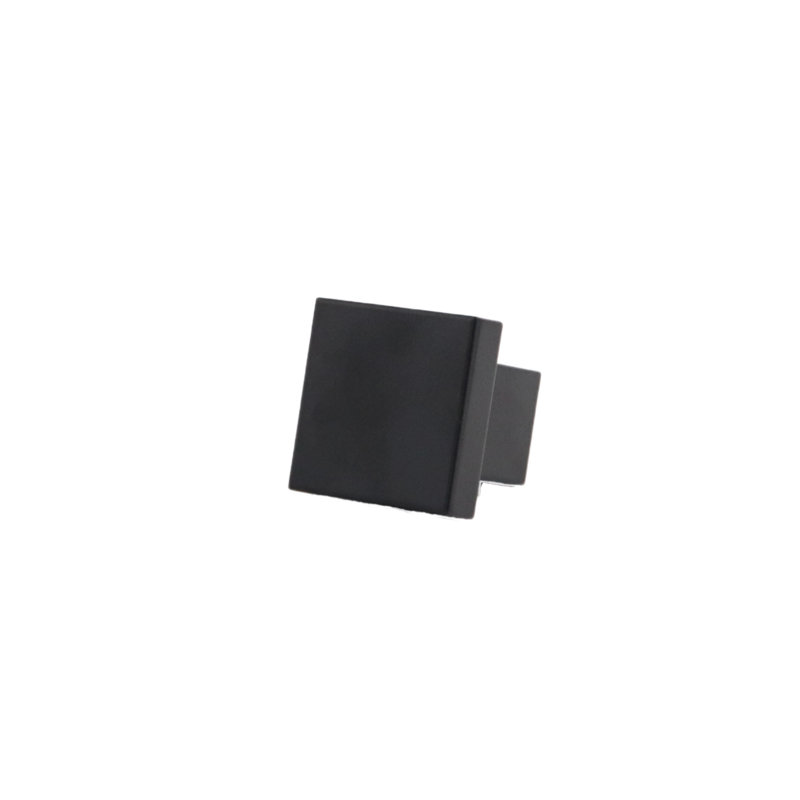 ROUS Hardware Art Deco Square Knob, Charcoal (Black)