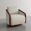 Upholstered Swivel Barrel Chair-1385574547