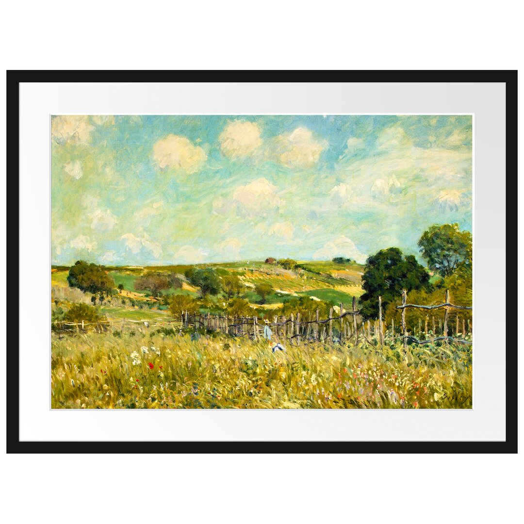 Gerahmtes Leinwandbild Meadow von Alfred Sisley