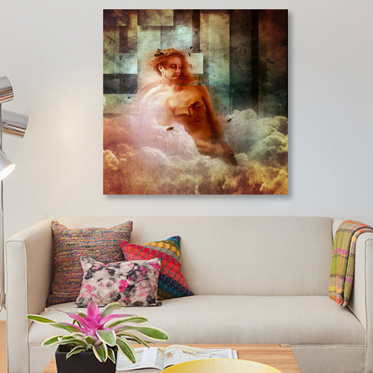 «Clouds», impression sur toile, H 12 po x l 12 po x P 1,5 po, Pas de tapis, Toile tendue