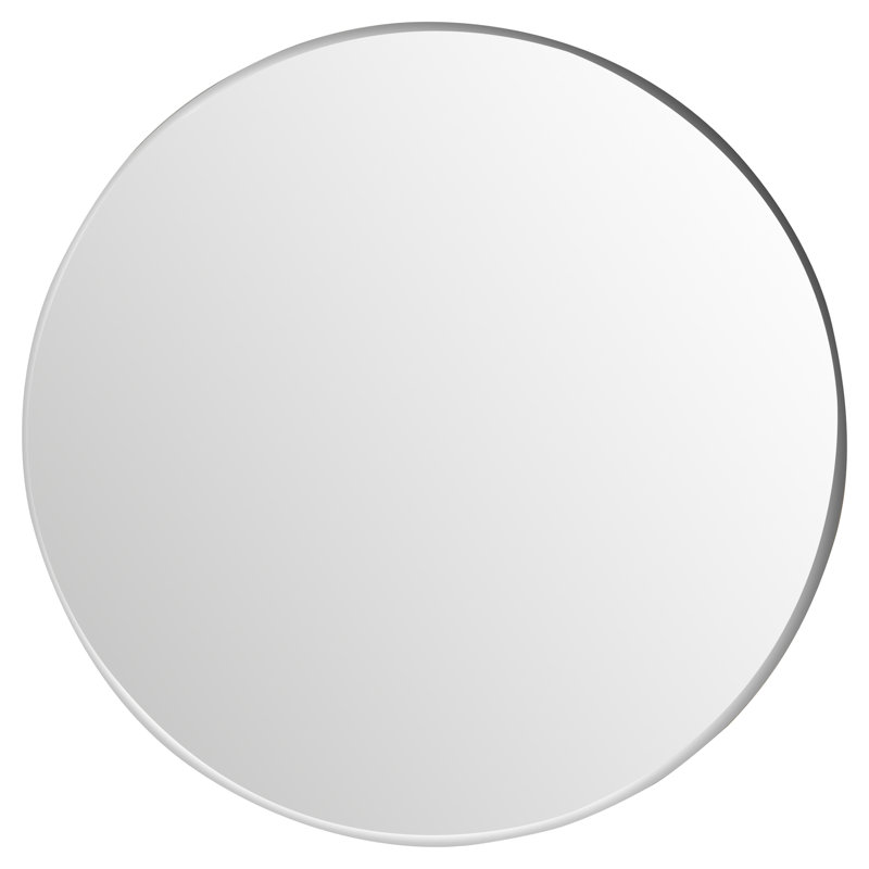 Miroir d'appoint moderne et contemporain en verre biseauté sans cadre Anaelle, H 30 po x l 30 po