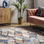 Tapis géométrique bleu / gris / noir-1247979236